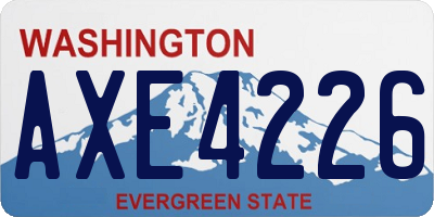 WA license plate AXE4226