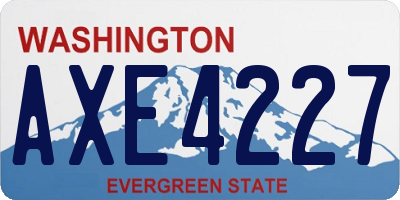 WA license plate AXE4227