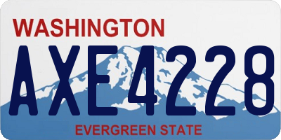 WA license plate AXE4228