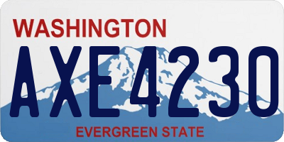 WA license plate AXE4230