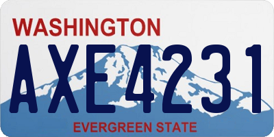 WA license plate AXE4231