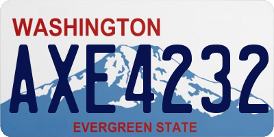 WA license plate AXE4232