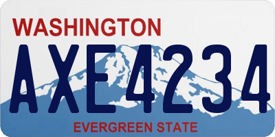 WA license plate AXE4234