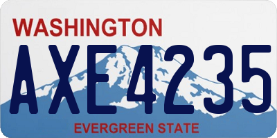 WA license plate AXE4235