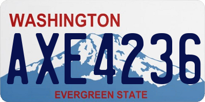 WA license plate AXE4236