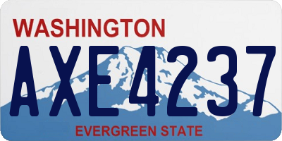 WA license plate AXE4237