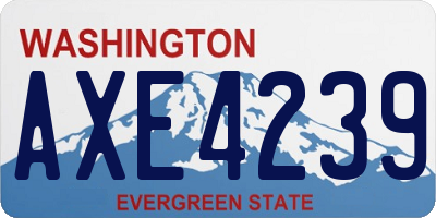 WA license plate AXE4239