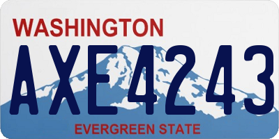 WA license plate AXE4243