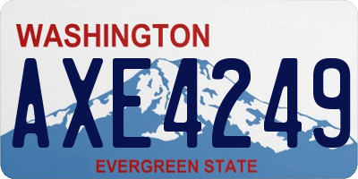 WA license plate AXE4249