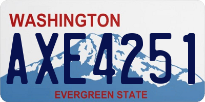 WA license plate AXE4251