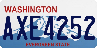 WA license plate AXE4252