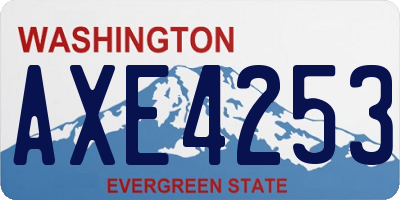 WA license plate AXE4253