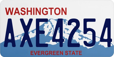 WA license plate AXE4254