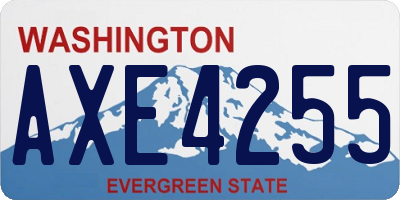 WA license plate AXE4255