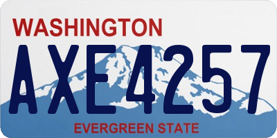 WA license plate AXE4257