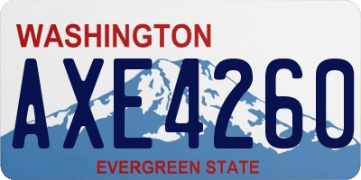 WA license plate AXE4260