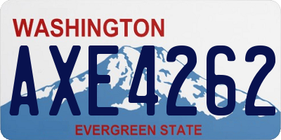 WA license plate AXE4262