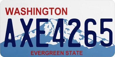 WA license plate AXE4265