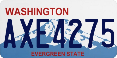 WA license plate AXE4275