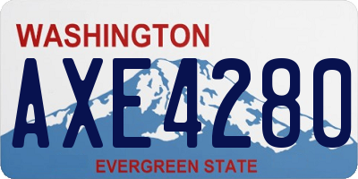 WA license plate AXE4280