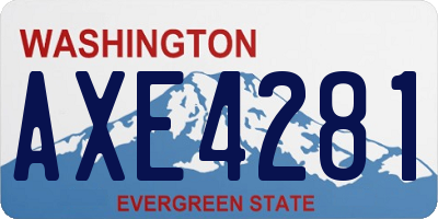 WA license plate AXE4281