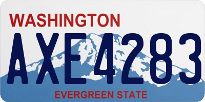 WA license plate AXE4283