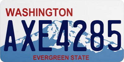 WA license plate AXE4285