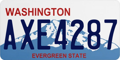 WA license plate AXE4287