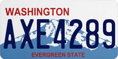 WA license plate AXE4289