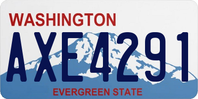 WA license plate AXE4291