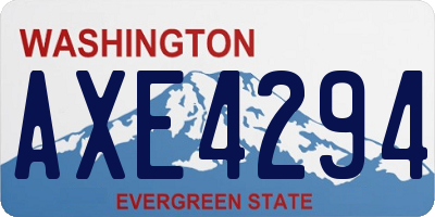 WA license plate AXE4294