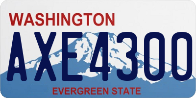 WA license plate AXE4300