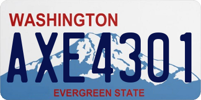 WA license plate AXE4301