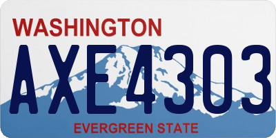 WA license plate AXE4303