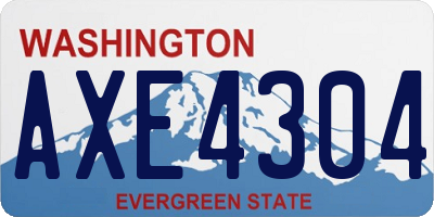WA license plate AXE4304