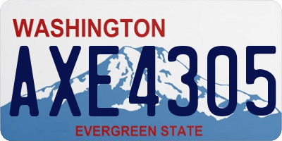 WA license plate AXE4305