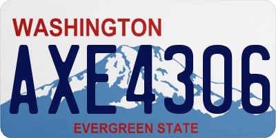 WA license plate AXE4306