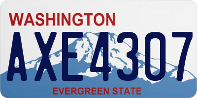 WA license plate AXE4307