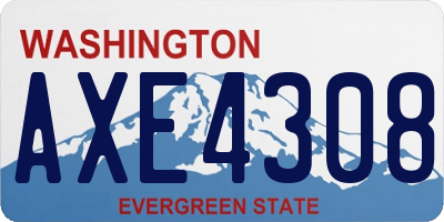 WA license plate AXE4308