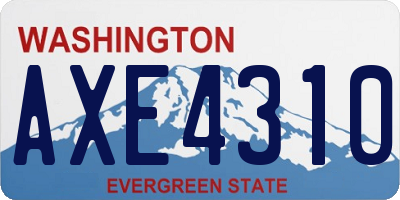WA license plate AXE4310
