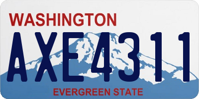 WA license plate AXE4311