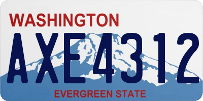 WA license plate AXE4312