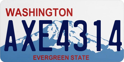 WA license plate AXE4314