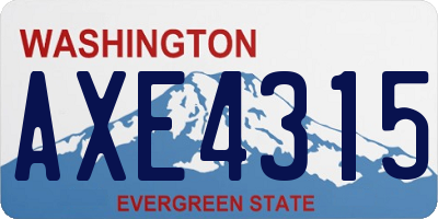 WA license plate AXE4315