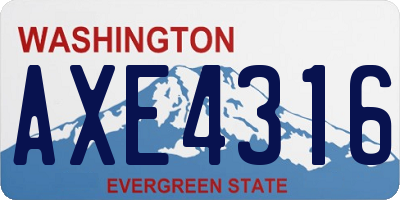 WA license plate AXE4316