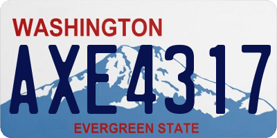 WA license plate AXE4317