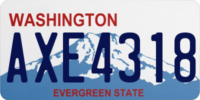 WA license plate AXE4318