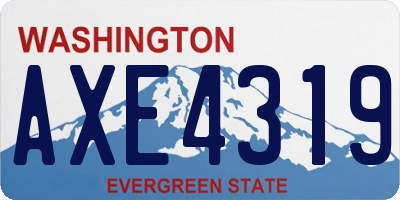 WA license plate AXE4319