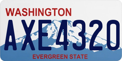 WA license plate AXE4320