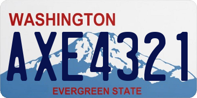 WA license plate AXE4321